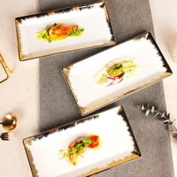 jinsongdafa 3 szintes porcelán tálca szett arany peremmel és állvánnyal 7