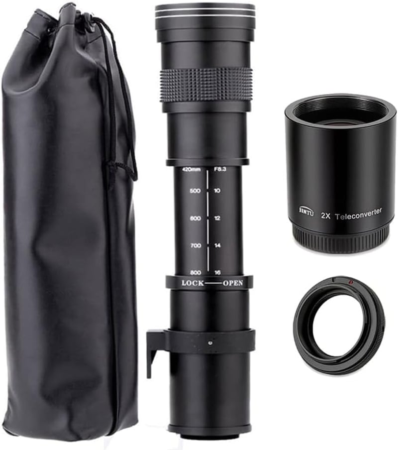 JINTU 420-1600mm Teleobjektív Canon EF Bajonett Manuális Zoom Objektív