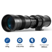 JINTU 420-800mm f/8.3 ručni teleobjektiv za Canon EOS EF DSLR fotoaparate 2
