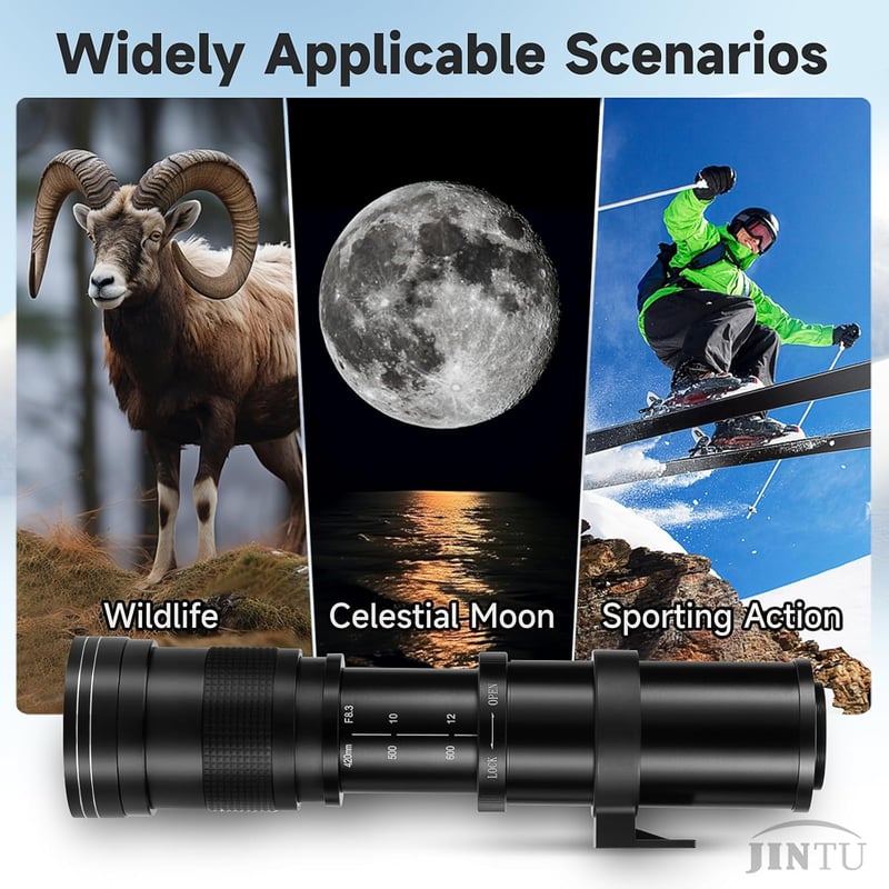 JINTU 420-800mm Teleobjektív Canon EOS EF DSLR Fényképezőgéphez
