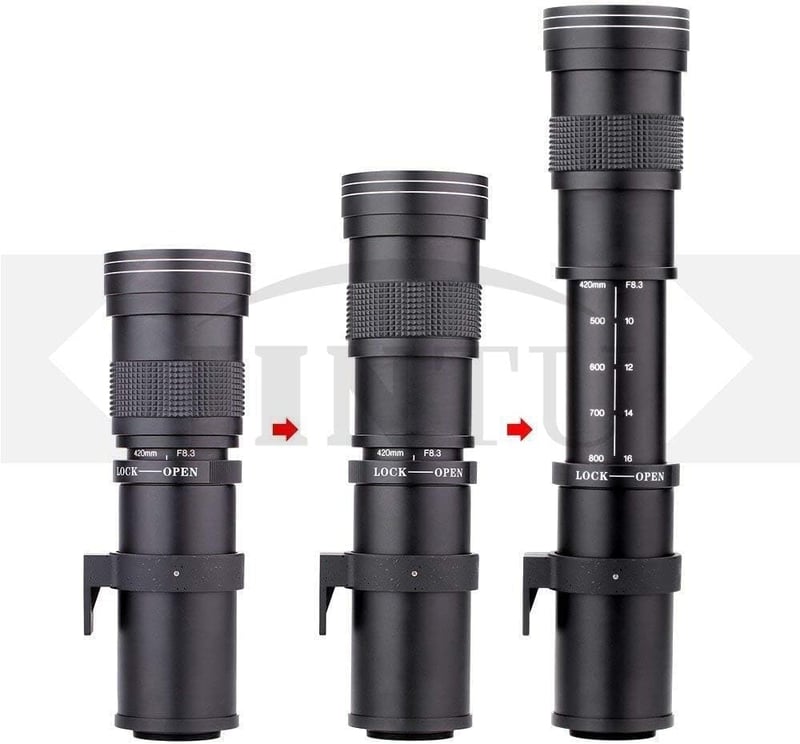 JINTU 420-800mm Teleobjektív Canon EOS EF DSLR Fényképezőgéphez