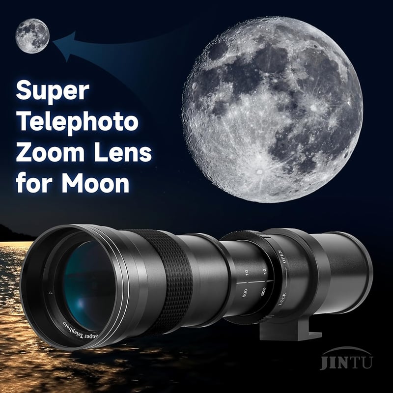 JINTU 420-800mm Teleobjektív Canon EOS EF DSLR Fényképezőgéphez