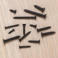 JinZeYou 420 darabos önmetsző csavar szett M3/M4/M5 fekete lapos fejű faforgácslemez bútor 4