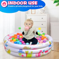 Jiosdo Felfújható gyerek pancsoló medence 90 x 26 cm átmérő kerek babamedence fehér 5