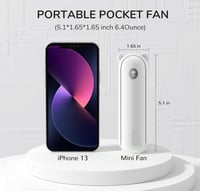 JISULIFE 3 az 1-ben Hordozható Mini Ventilátor 4800 mAh Akkumulátorral, 21 Órás Üzemidővel, Powerbank és Zseblámpa Funkcióval - Fehér 5