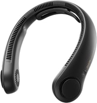 Ventilator de gât portabil JISULIFE cu suport pentru gât, utilizare hands-free, 5 viteze, reîncărcabil 5000 mAh, negru, pentru femei și bărbați 1