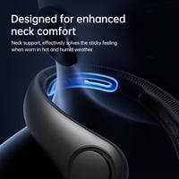 Ventilator de gât portabil JISULIFE cu suport pentru gât, utilizare hands-free, 5 viteze, reîncărcabil 5000 mAh, negru, pentru femei și bărbați 2