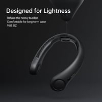 Ventilator de gât portabil JISULIFE cu suport pentru gât, utilizare hands-free, 5 viteze, reîncărcabil 5000 mAh, negru, pentru femei și bărbați 8
