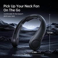 Ventilator de gât portabil JISULIFE cu suport pentru gât, utilizare hands-free, 5 viteze, reîncărcabil 5000 mAh, negru, pentru femei și bărbați 6