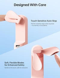 JISULIFE Mini Kézi Ventilátor 3 az 1-ben - USB Tölthető, 12-19 Órás Üzemidő, Powerbank és Zseblámpa Funkcióval, Rózsaszín 7