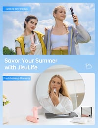 JISULIFE Mini Kézi Ventilátor 3 az 1-ben - USB Tölthető, 12-19 Órás Üzemidő, Powerbank és Zseblámpa Funkcióval, Rózsaszín 6