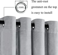 JIUZHEN Bársony Sötétítő Függöny 2db Ezüstszürke 140x225cm Hálószobához 2