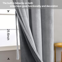 JIUZHEN Bársony Sötétítő Függöny 2db Ezüstszürke 140x225cm Hálószobához 4