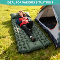 Saltea de camping autogonflabilă, ultralușoară JIYANA cu pompă de picior, saltea pneumatică pentru drumeții și plajă, izopren ușor 7