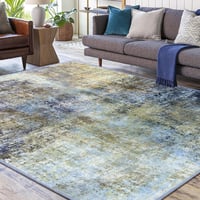 Jiyuhang Nappali Szőnyeg 200x300 cm Kék-Szürke Modern Mintás Csúszásmentes Rövid Bolyhos Szőnyeg Hálószoba Iroda Konyha 4