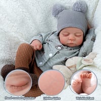 JIZHI 17 hüvelykes újszülött fiú baba figura reális vinyl testtel és kiegészítőkkel 3