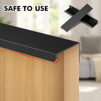 JIZZU Bútorfogantyú Szett 12 db Fekete Alumínium Rejtett Fogantyú 150mm Furattáv Csavarokkal Konyha Szekrény Gardrób 6