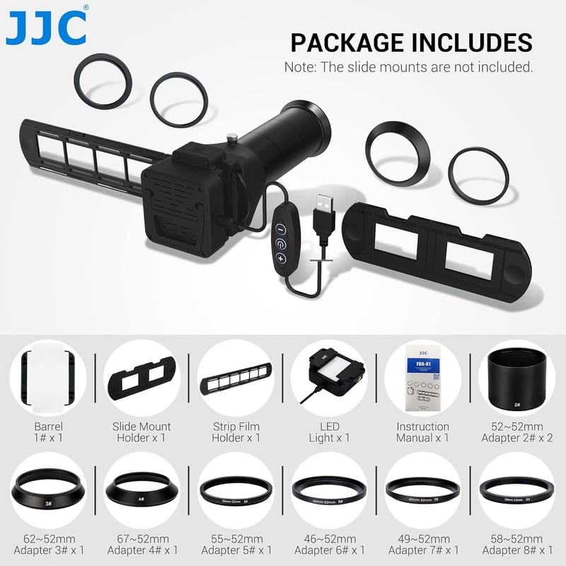 JJC 35mm Negatív Szkenner LED Megvilágítással és Dia Tartóval