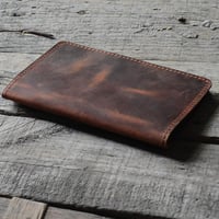JJNUSA bőr naplóborító zsebméretű füzethez (8,9 x 14 cm) - barna 3