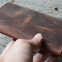 JJNUSA bőr naplóborító zsebméretű füzethez (8,9 x 14 cm) - barna 4