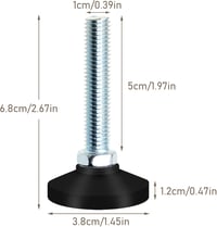JJQHYC M10 x 50 mm Állítható Bútorláb Csavar - Fekete Szintező Láb Bútorokhoz, Asztalokhoz, Szekrényekhez 5