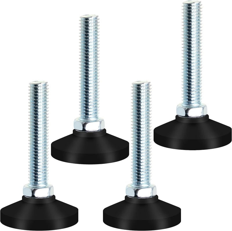 JJQHYC M10 x 50 mm Állítható Bútorláb Csavar - Fekete Szintező Láb Bútorokhoz, Asztalokhoz, Szekrényekhez
