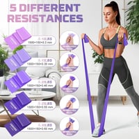 Súprava fitness odporových gúm jjshund - 5 ks, 5 stupňov náročnosti 2