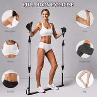 jjshund Pilates Rúd Szett 6 Ellenállási Gumiszalaggal - Állítható Erősítő Szalag Nőknek és Férfiaknak Otthoni Edzéshez, Jóga, Nyújtás 4