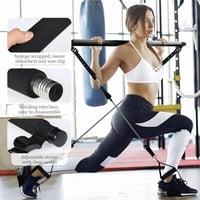 jjshund Pilates Rúd Szett 6 Ellenállási Gumiszalaggal - Állítható Erősítő Szalag Nőknek és Férfiaknak Otthoni Edzéshez, Jóga, Nyújtás 3