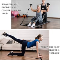 jjshund Pilates Rúd Szett 6 Ellenállási Gumiszalaggal - Állítható Erősítő Szalag Nőknek és Férfiaknak Otthoni Edzéshez, Jóga, Nyújtás 6
