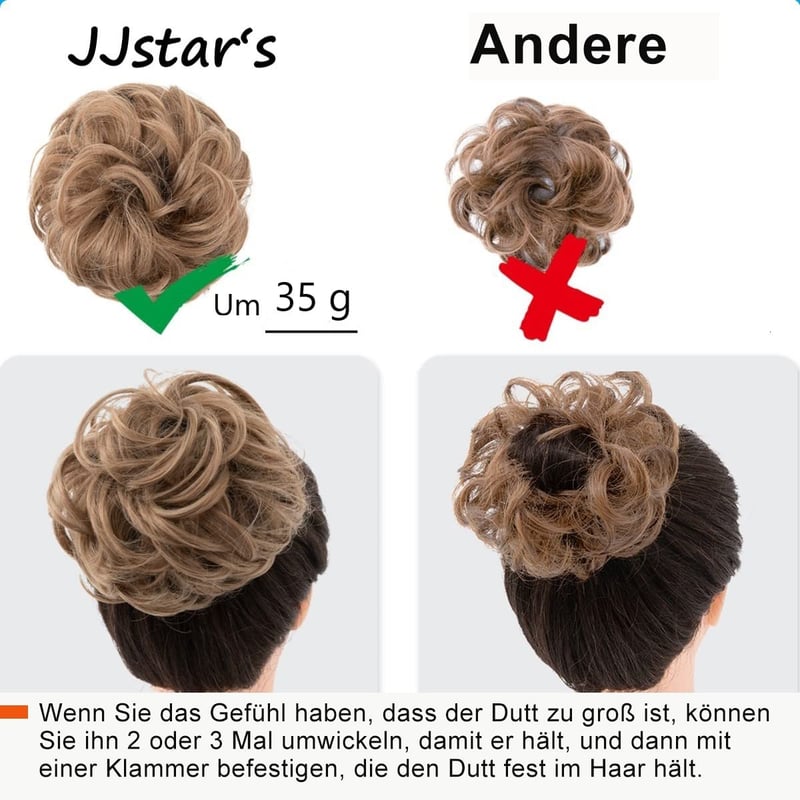 JJstar 2 db Göndör Hajbroughon Gumis Hajdísz Kontyhoz és Frizurához Nőknek