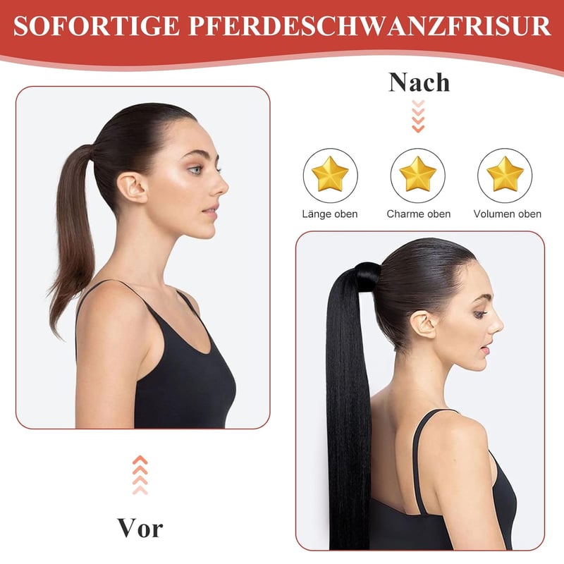 JJstar 70 cm egyenes póthaj, szintetikus hajhosszabbítás, fonáshoz, sötét barna