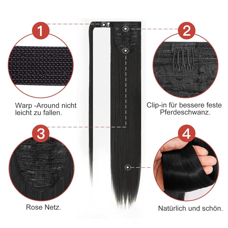 JJstar 70 cm egyenes póthaj, szintetikus hajhosszabbítás, fonáshoz, sötét barna