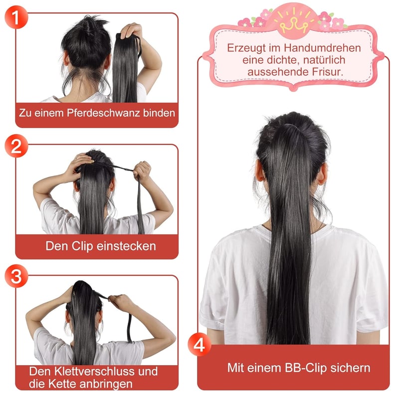 JJstar 70 cm egyenes póthaj, szintetikus hajhosszabbítás, fonáshoz, sötét barna