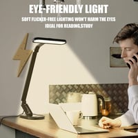 Lampă de birou JKSWT cu protecție oculară, lumină reglabilă, 5 moduri de culoare, 72 LED-uri, încărcare USB, control tactil și funcție de memorie, pentru birou, negru 3