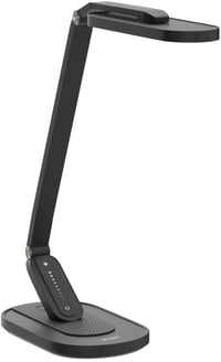 Lampă de birou JKSWT cu protecție oculară, lumină reglabilă, 5 moduri de culoare, 72 LED-uri, încărcare USB, control tactil și funcție de memorie, pentru birou, negru 4