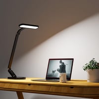 Lampă de birou JKSWT cu protecție oculară, lumină reglabilă, 5 moduri de culoare, 72 LED-uri, încărcare USB, control tactil și funcție de memorie, pentru birou, negru 8