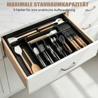 Organizator de tacâmuri extensibil JLLYGOUS pentru sertar, organizator pentru sertarul de bucătărie, negru 5