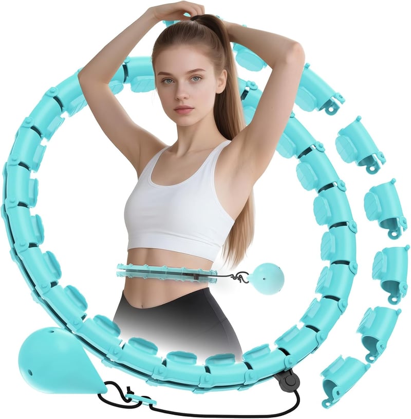 JLoibao Okos Hula Karika Felnőtteknek, 24 Szintű Fitness Karika 77-132 cm, Súlyozott Labdával
