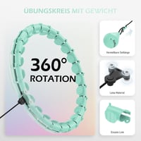 JLoibao Okos Hula Karika Felnőtteknek, 24 Szintű Fitness Karika 77-132 cm, Súlyozott Labdával 2