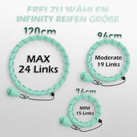 JLoibao Okos Hula Karika Felnőtteknek, 24 Szintű Fitness Karika 77-132 cm, Súlyozott Labdával 3