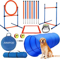 JMMPOO 65 Részes Agility Készlet Kutyáknak - Akadálypálya Tréning Felszerelés Alagúttal 1