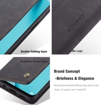 JMstore Samsung Galaxy S8 Plus Bőr Flip Tok Kártyatartóval - Fekete Mágneses Telefontok Állvány Funkcióval 5