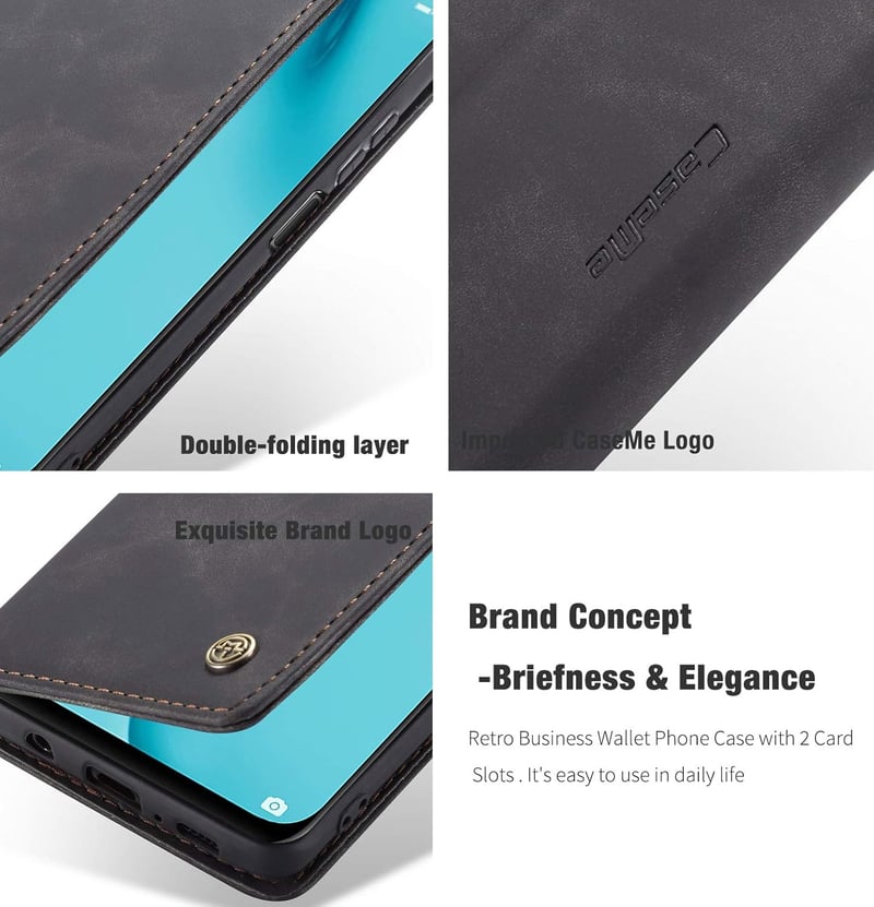 JMstore Samsung Galaxy S8 Plus Bőr Flip Tok Kártyatartóval - Fekete Mágneses Telefontok Állvány Funkcióval