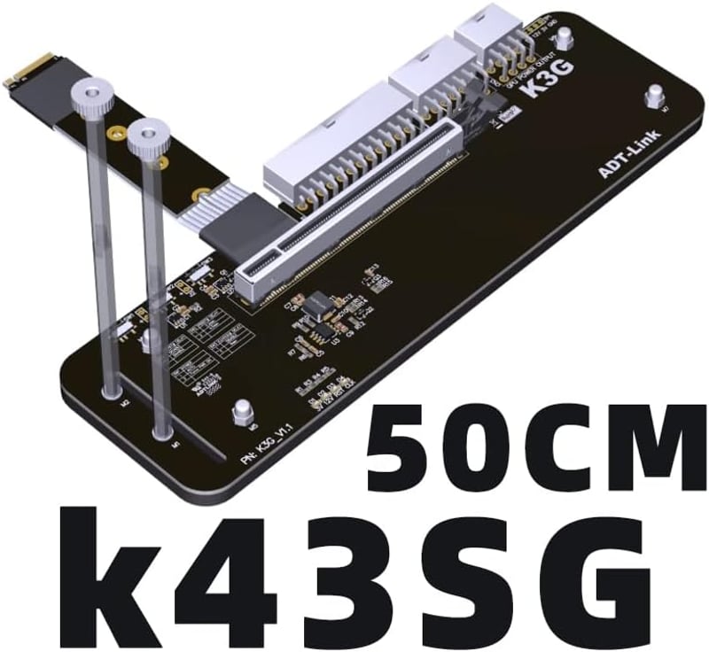 JMT M.2 NVMe külső grafikus kártya tartó PCIe 4.0 x4 50cm kábellel