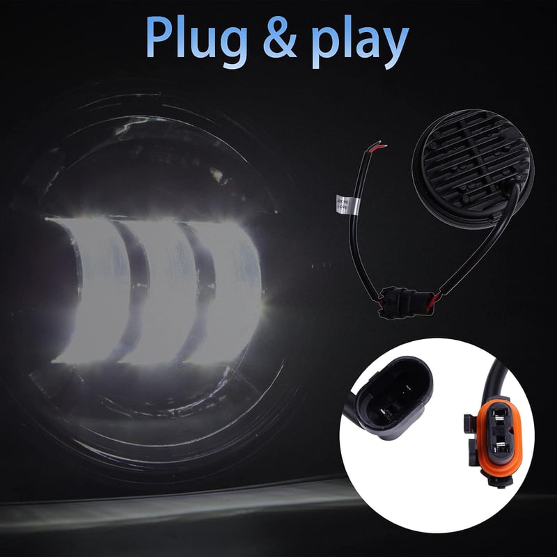 JMTBNO 2db 30W LED Ködlámpa Motorkerékpárhoz Harley Touring Kompatibilis