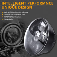JMTBNO 5.75" LED Motoros Fényszóró E-Jóváhagyott Cafe Racer Scrambler Harley Sportster 2