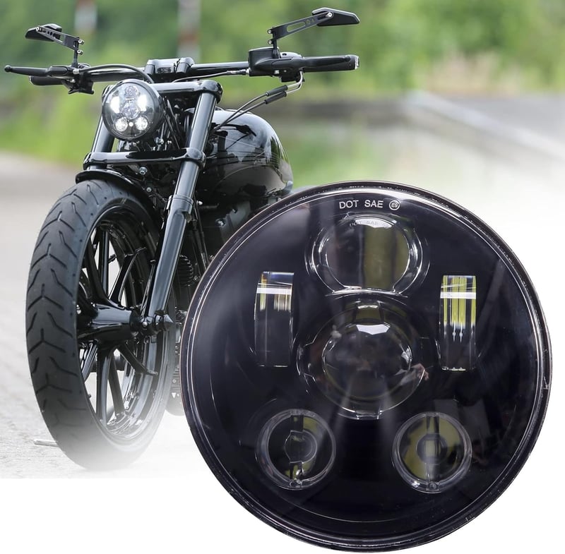 JMTBNO 5.75" LED Motoros Fényszóró E-Jóváhagyott Cafe Racer Scrambler Harley Sportster