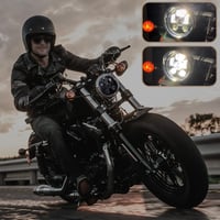 JMTBNO 5.75" LED Motoros Fényszóró E-Jóváhagyott Cafe Racer Scrambler Harley Sportster 7