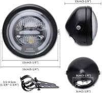 JMTBNO 6.5" LED Motorkerékpár Fényszóró 12V Univerzális Fehér Halo Fénnyel - White 7